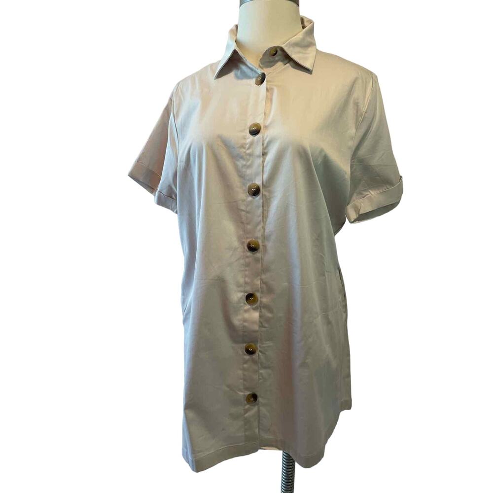 Style‎ Plus Boutique Size 1X Beige Casual Top